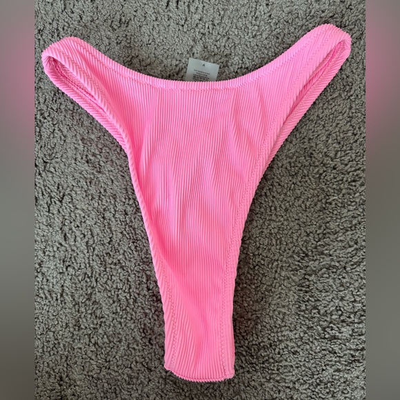 New Kulani Kinis Pink Retro High Waisted Bikini Bottom - Picture 2 of 3